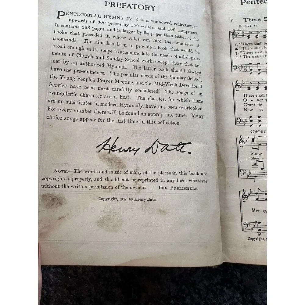Pentecostal Hymns Number Three‎ Henry Date 1902 Hardcover Vintage Religious